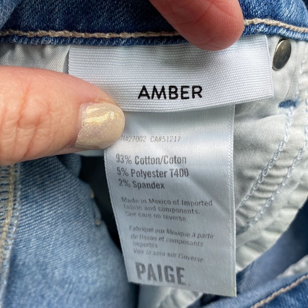 PAIGE Amber Mid Rise Straight Fiesta Destructed Size 25 - Picture 12 of 14